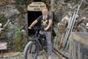 Frank Schlichting riding the rails at the Yankee Boy Mine, Grand Forks, British Columbia 
