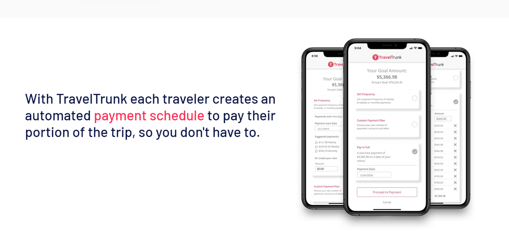 TravelTrunk mobile app.