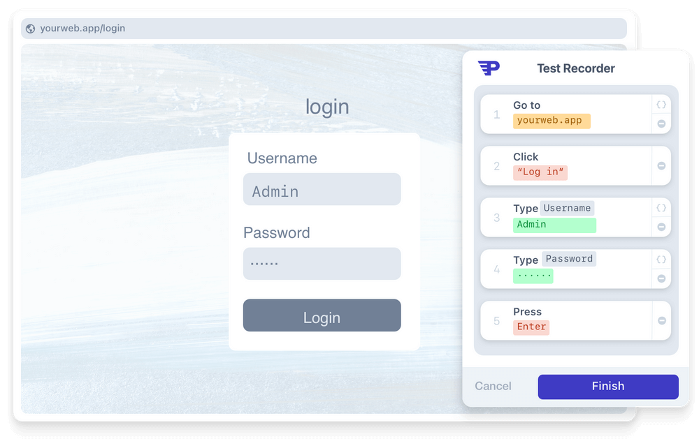 Record user tests on your Bubble app to automate testing.