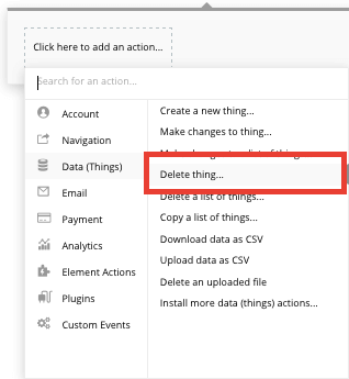 Deleting a thing within Bubble’s no-code database