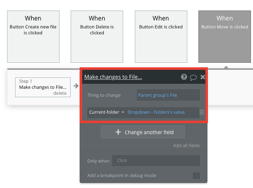 Bubble dropbox clone tutorial moving a file between folders