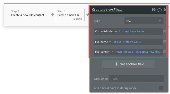 Creating a no-code Dropbox file