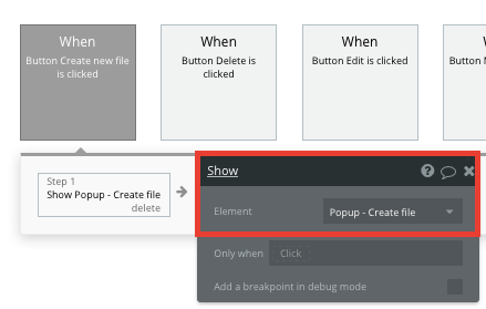 Displaying a no-code popup element
