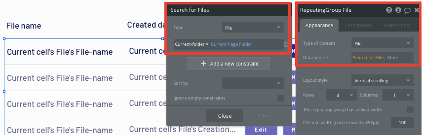 Configuring the data type within a Dropbox storage folder