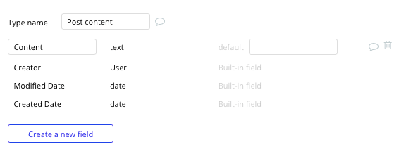 Bubble No Code Medium Clone Post Content Data Type and Fields