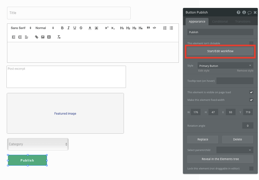 Bubble no code medium clone post workflow walkthrough