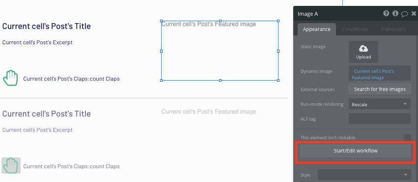 Workflow for Bubble Medium clone post page