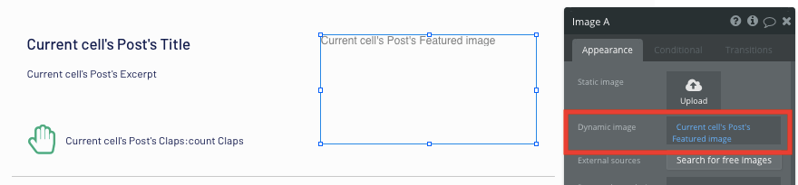 Bubble Blog No Code Medium Clone Dynamic Image