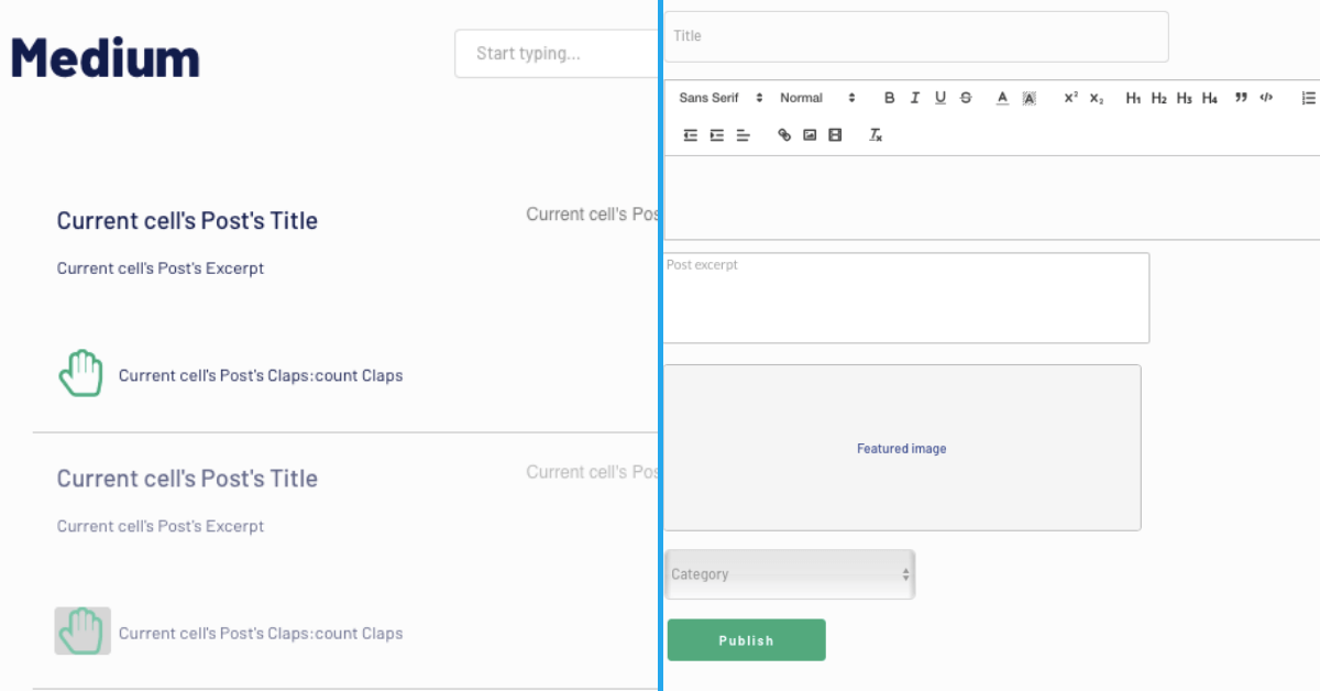 Medium Bubble Clone Home Page Tutorial Example