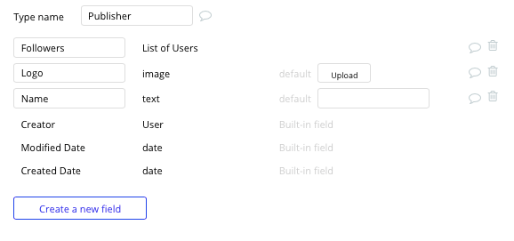 Apple News Aggregator Clone Bubble Publisher Data Type and Fields