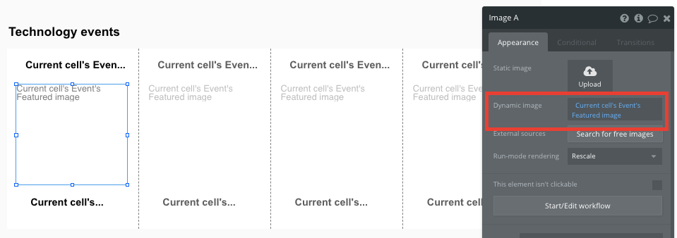 Bubble no code eventbrite clone walkthrough tutorial - event image.