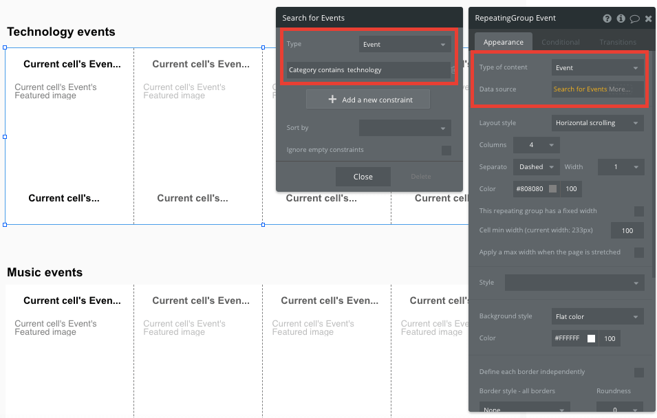 Bubble no code eventbrite clone walkthrough tutorial - search for events.