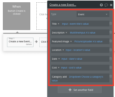 Bubble no code eventbrite clone walkthrough tutorial - create new event.