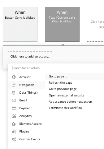 bubble no code slack clone tutorial walkthrough - navigation workflow.