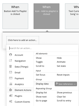 Bubble Add song to playlist spotify clone tutorial workflow walkthrough