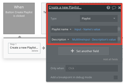 Bubble Workflows for No Code Spotify Clone Playlist creation