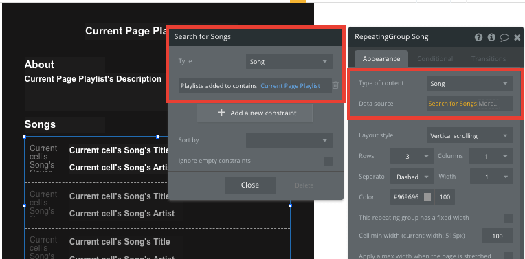 Bubble No Code Spotify Clone Songs List Tutorial