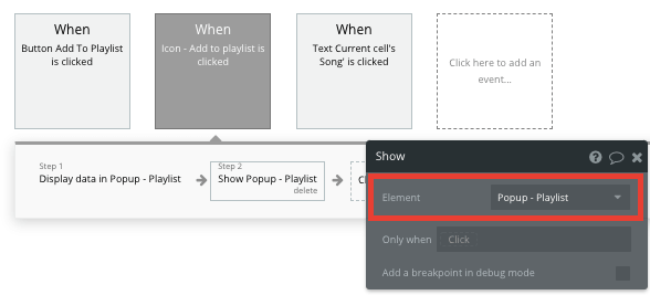 Walkthrough Workflow Bubble No Code Spotify Clone