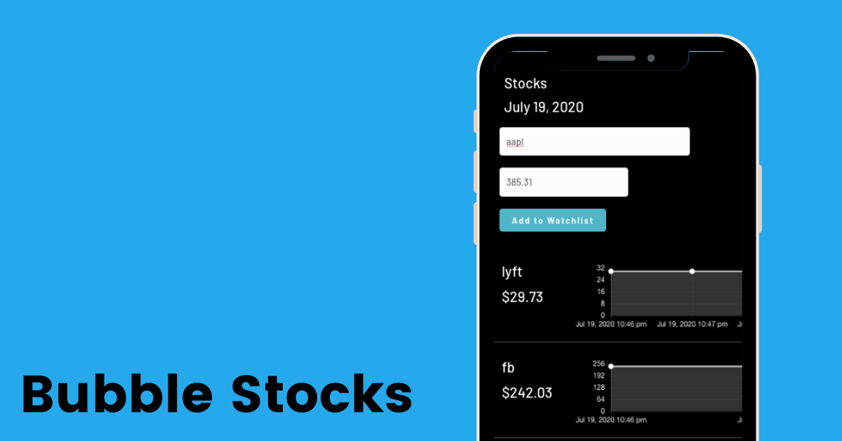 Apple Stocks no-code clone user interface design