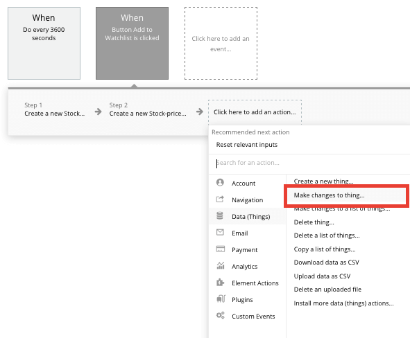 Making changes to an item in Bubble’s no-code database