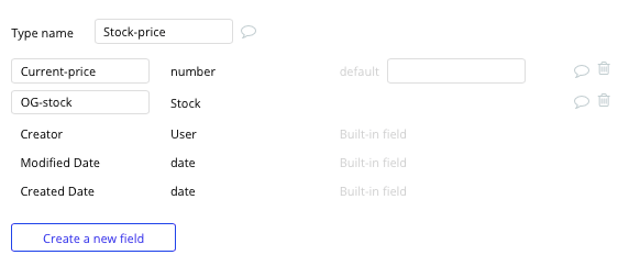 Bubble no code Apple Stocks clone tutorial with stock price data type and fields
