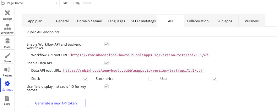 Enabling backend APIs in Bubble’s no-code platform
