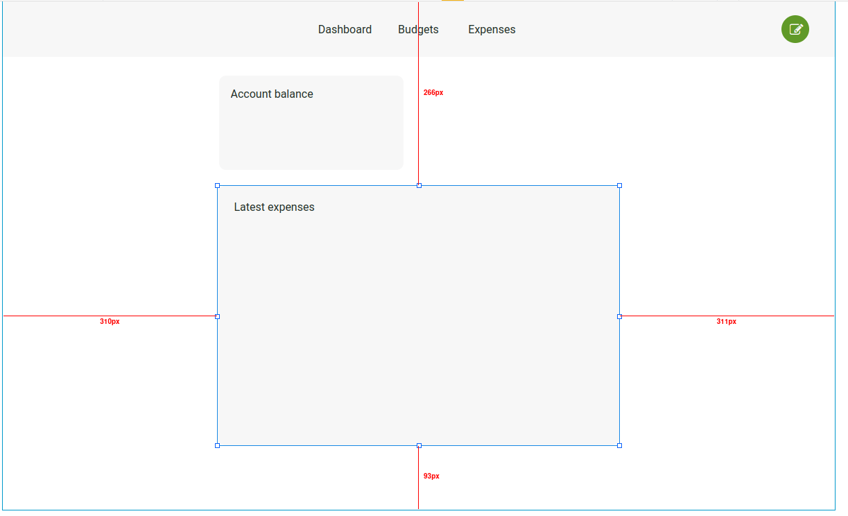 Mint clone interface in progress in Bubble editor.