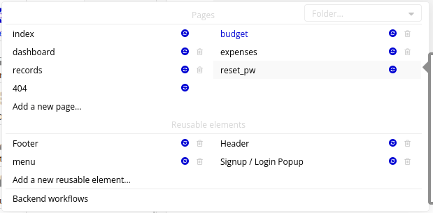 Menu setting in Bubble Editor.