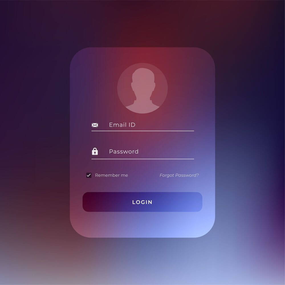 Login form in a no-code app.