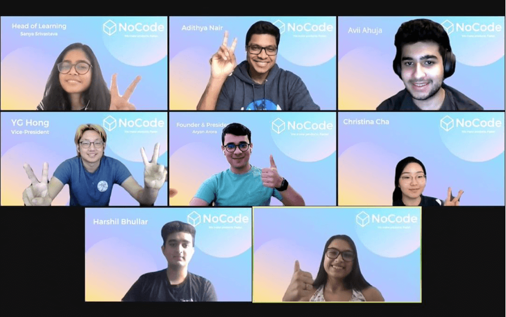 No-code club members.