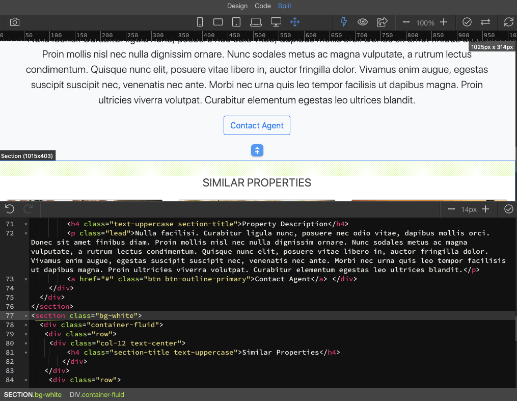 Wappler Bubble Review No Code Editor Native - split view.