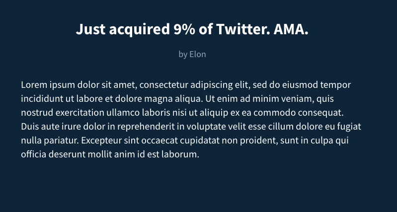 Example of “post” page