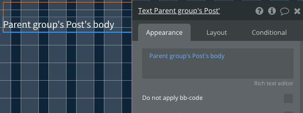 Text element showing the body of the post