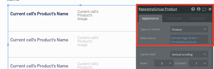 Displaying a list of products purchased in a Shopify order