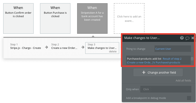 Adding a no-code Shopify product to a users purchase history