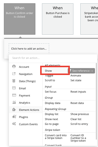 Showing a no-code element in Bubble’s visual editor