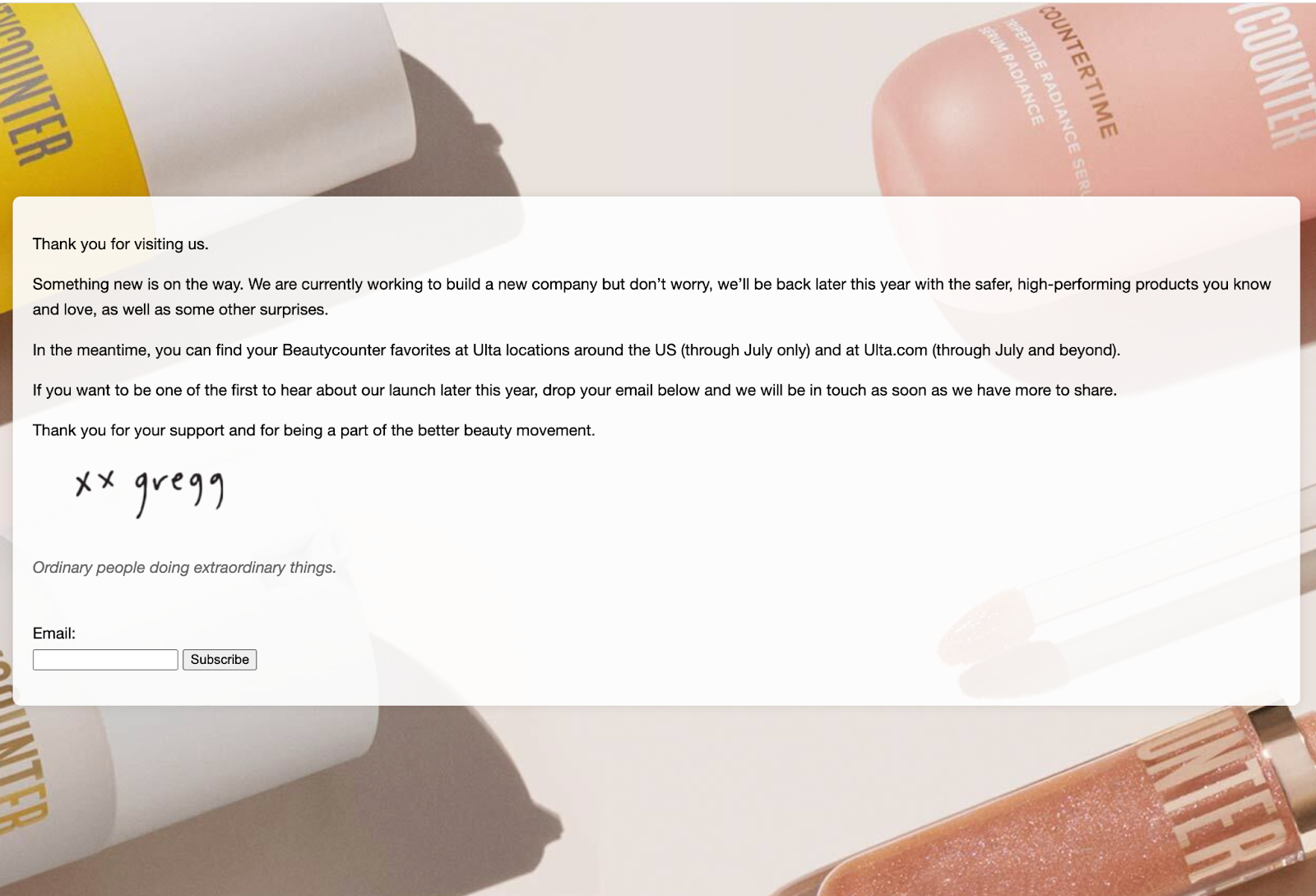 An example of a "coming soon" site.