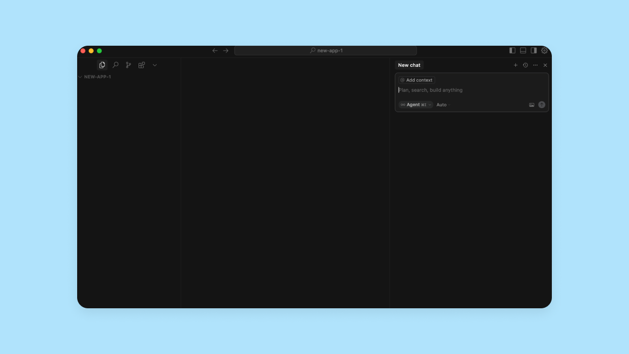 Cursor's blank page interface