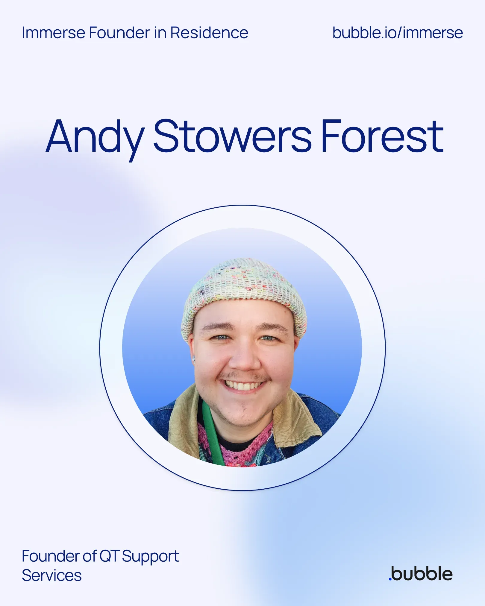 Andy Stowers Forest, Immerse Founder in Residence