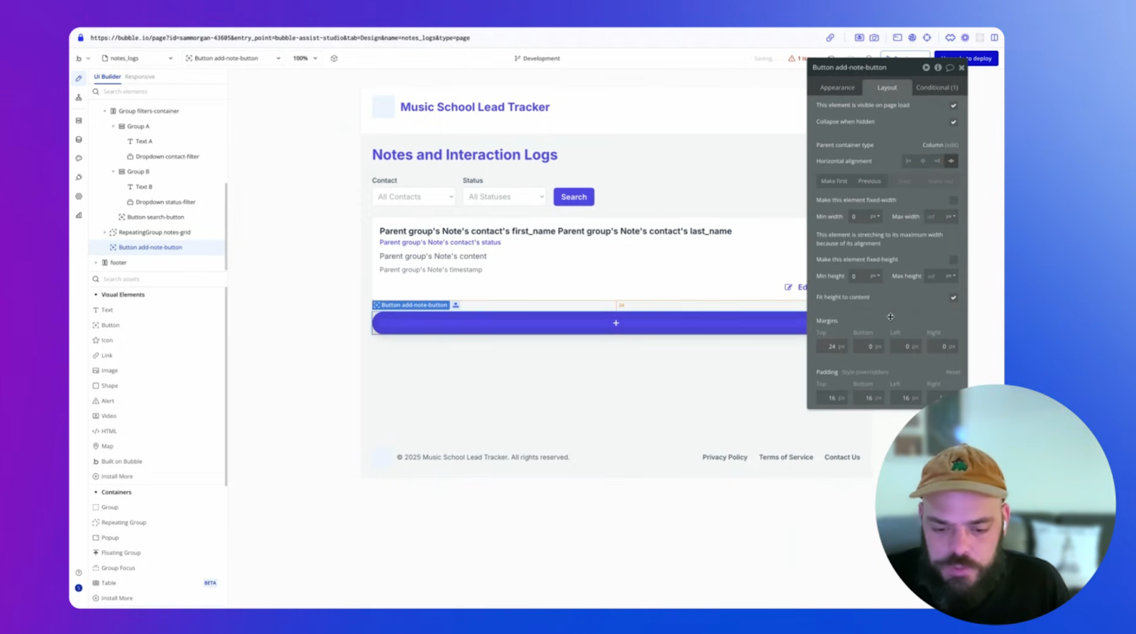 Editing the app's design