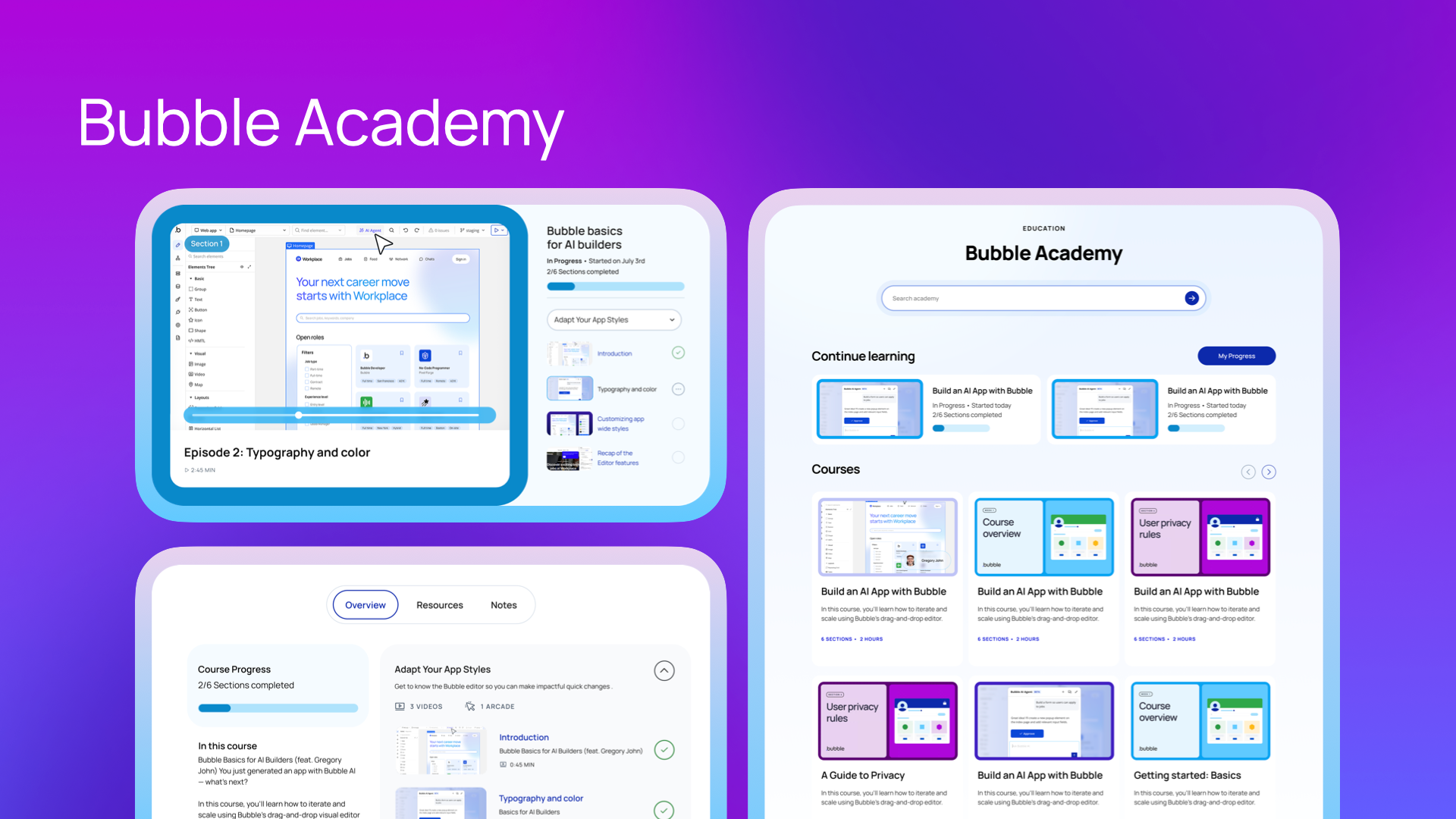 A mokcup of the updated Bubble Academy