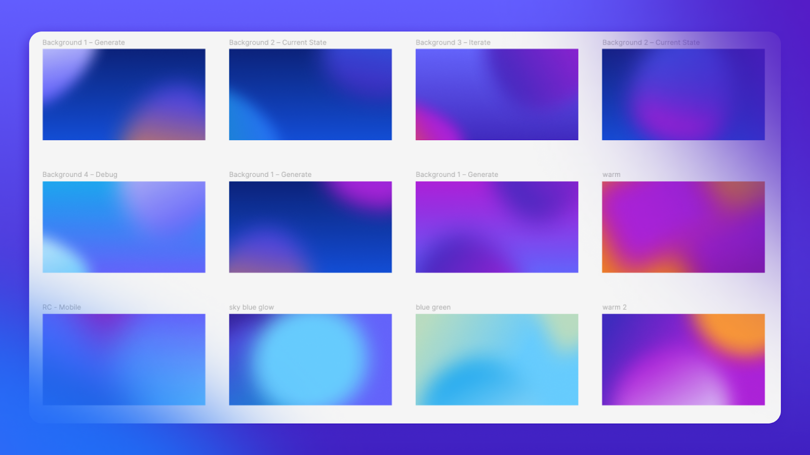 A selection of orby gradients