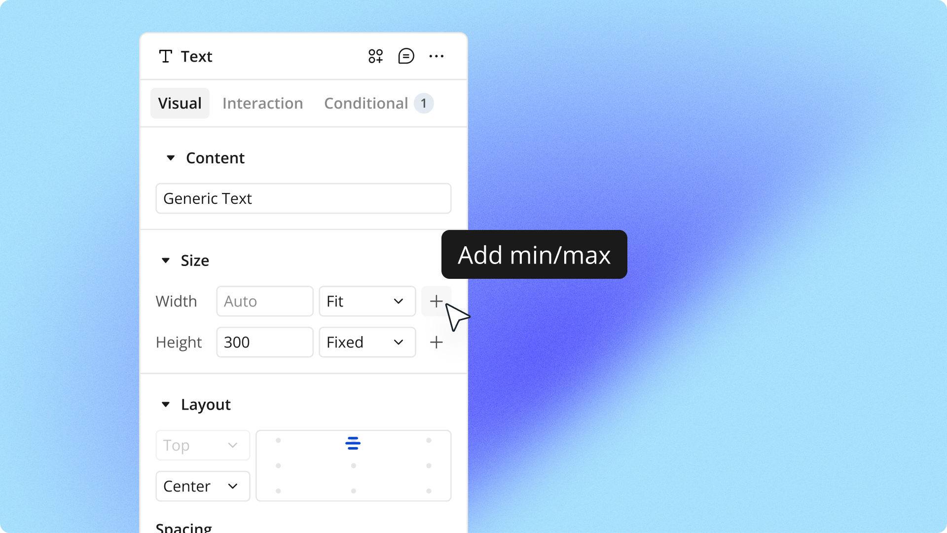 Adjusting width and height properties