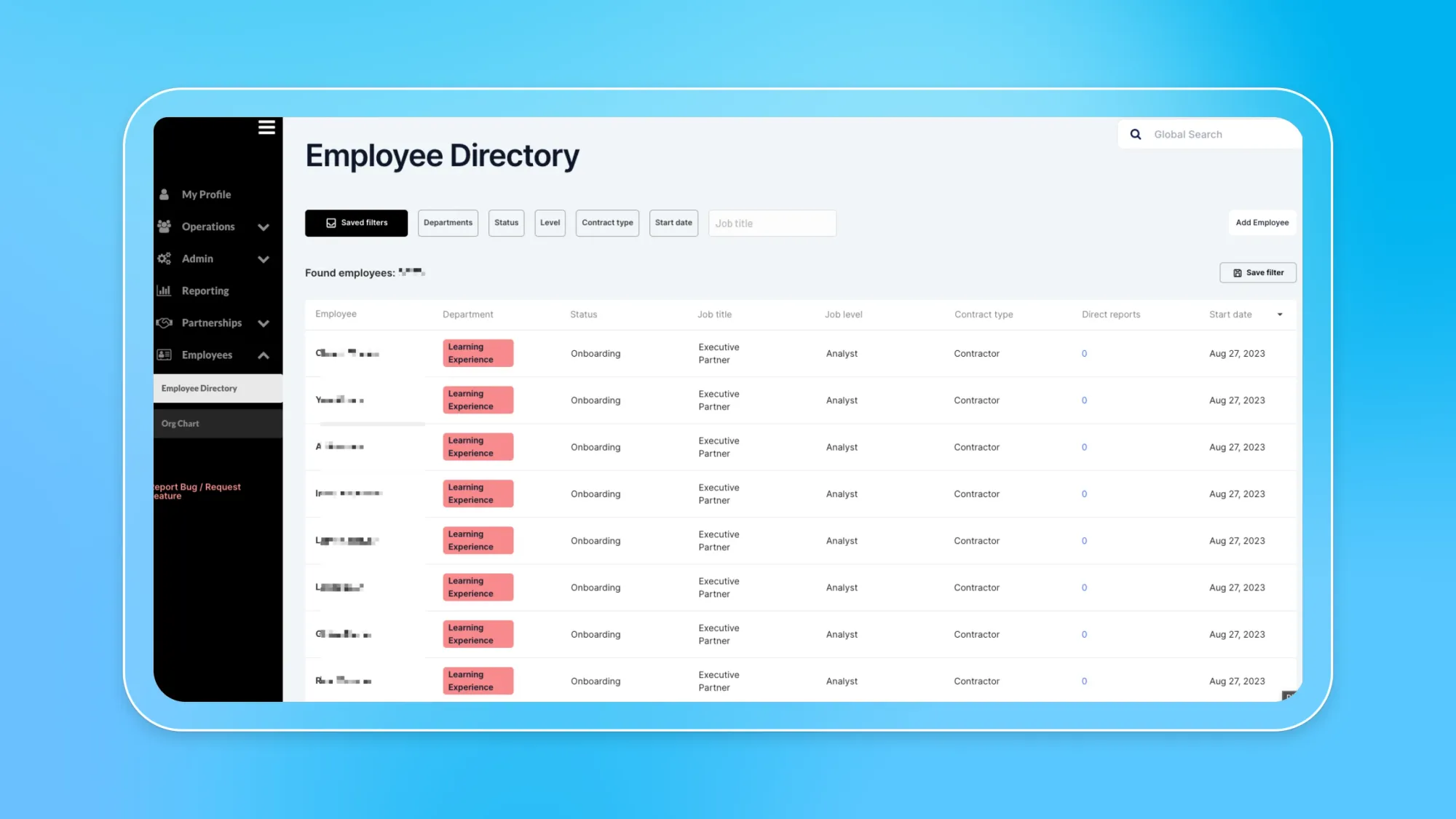 An employee directory