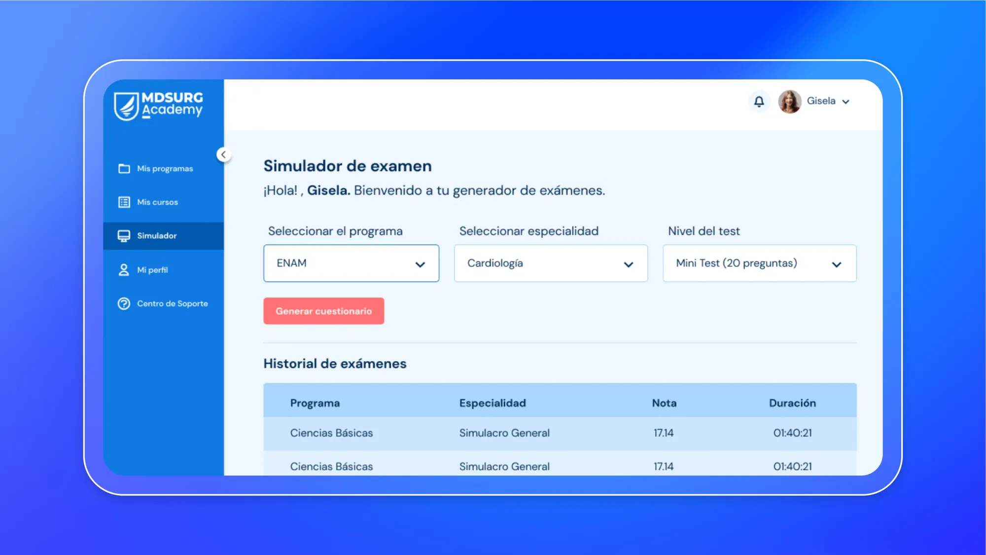 A screenshot of an exam simulator.
