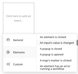 Configuring a new event
