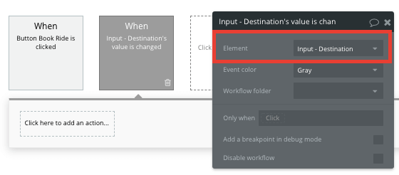 Configuring a destination input