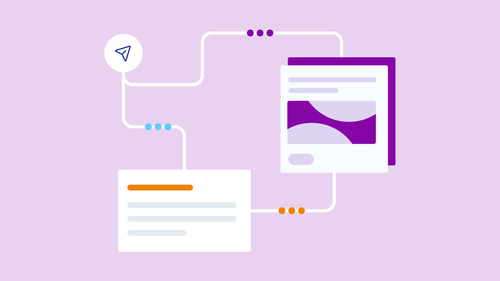 A mockup of a web app with different user flows.