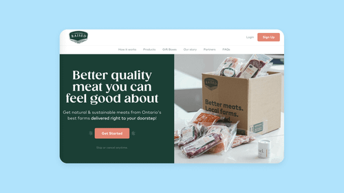 A screenshot of Northern Raised's homepage.