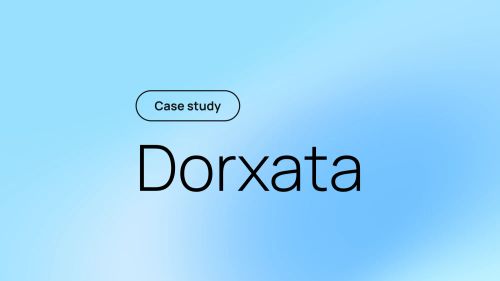 Dorxata case study title on light blue gradient background